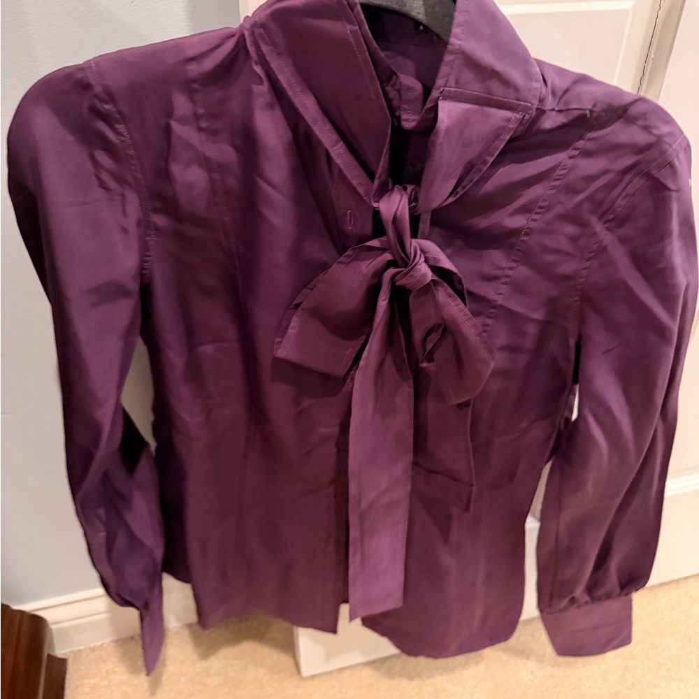 Rock & Republic Deep Purple Blouse with Bow